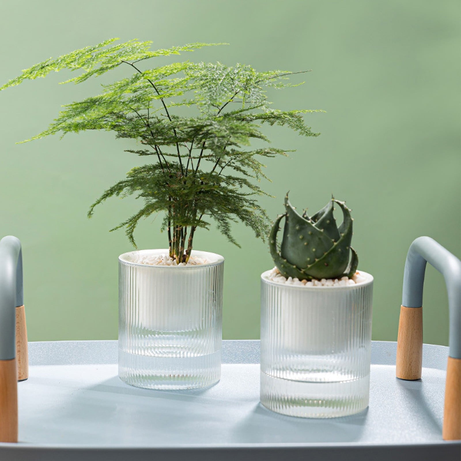HANXIULIN Self Watering Planter African Violet Pots Clear Plastic Automatic Watering Planter Flower Pot Square Plant Pot for All House Plants Succulents Herb 4Inch