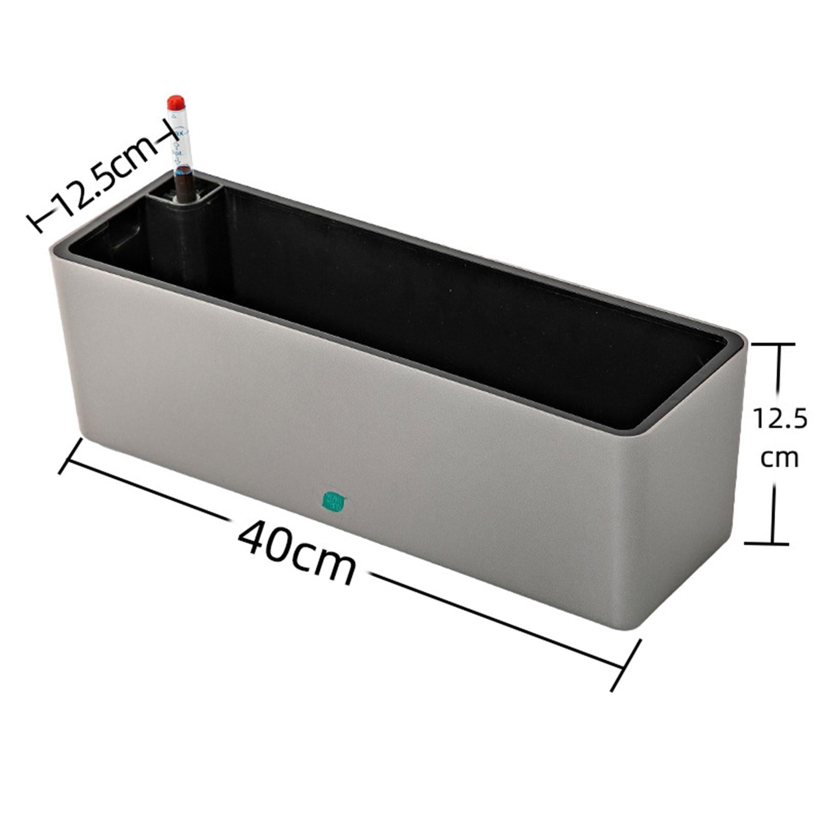 Nishiyuenyi Rectangle Self Watering Planter for Home Planting Vegetables, Flowers Garden Gray