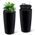 Ataucjin 30 inch Tall Planter Set of 2, Self Watering Pots with Drain Holes, Water Level Monitor & Inner Bucket, Indoor Outdoor Large Flower Pots, Automatic Watering, for Patio, Balcony, Living Room