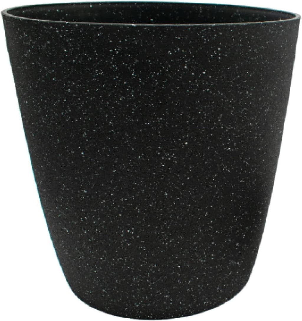 The HC Companies 12 Inch Santa Fe Round Self Watering Planter - Decorative Lightweight Plant Pot with Drainage Hole for Indoor Outdoor Use, Black Sand 12" Black Sand