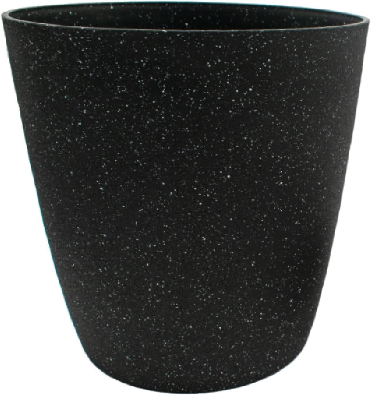 The HC Companies 12 Inch Santa Fe Round Self Watering Planter - Decorative Lightweight Plant Pot with Drainage Hole for Indoor Outdoor Use, Black Sand 12" Black Sand