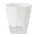 Harlier 8.5 Inch Transparent Plant Pots, Self Watering Flower pots, Large Plastic Planters with Deep Reservior and High Drainage Holes for Indoor Outdoor Plants and Flowers, White