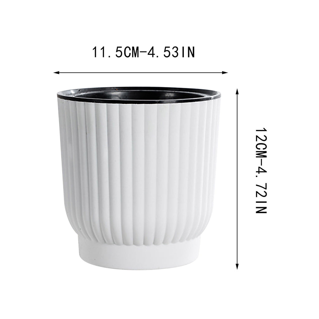 JeashCHAT Indoor Self Watering Planter, Self Absorbing Flower Pot, Plastic Plant Pot for Indoor Plants, African Violet, Succulents, Herbs - Home Office Decor Tabletop Plant Pot