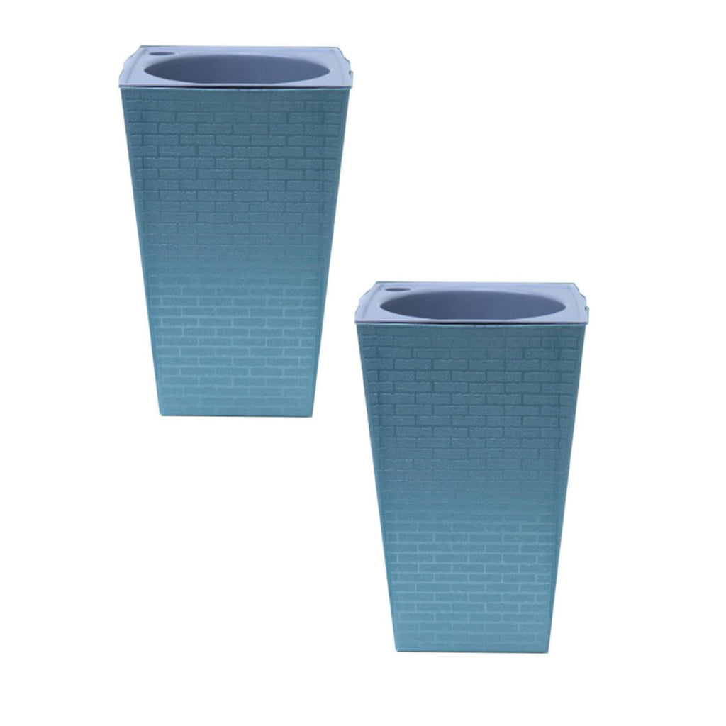 Jierger Clearance 2PCS Tall Tapered Planter - Plastic Square Plant Pots Tall Self Watering Indoor Outdoor for Patio Planter Pot Decorative Gardening & Home Decor Square,Blue