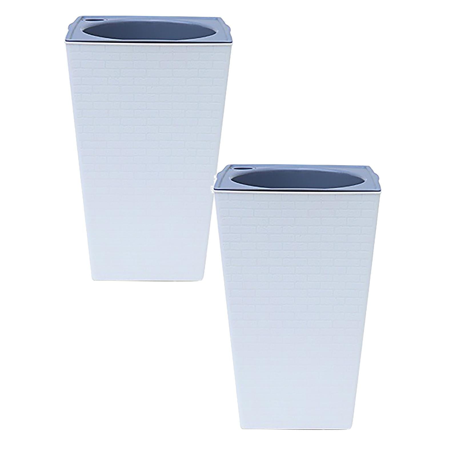 Jierger Clearance 2PCS Tall Tapered Planter - Plastic Square Plant Pots Tall Self Watering Indoor Outdoor for Patio Planter Pot Decorative Gardening & Home Decor Square,Blue