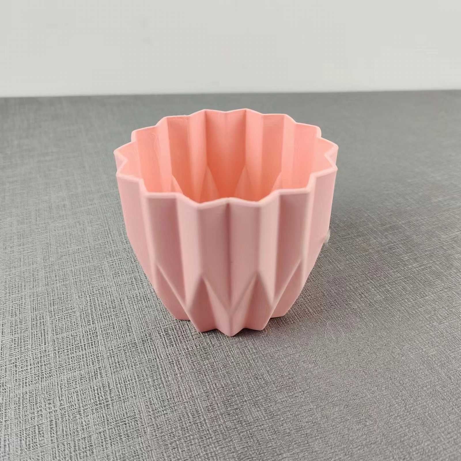 Ljxge Style Striped Plastic Faux Ceramics Flower Pot 2.4 in Modern Round Succulent Pots with Stripe Texture Small to Medium Sized Flowerpot for indoor House Plants and Flowers Herbs