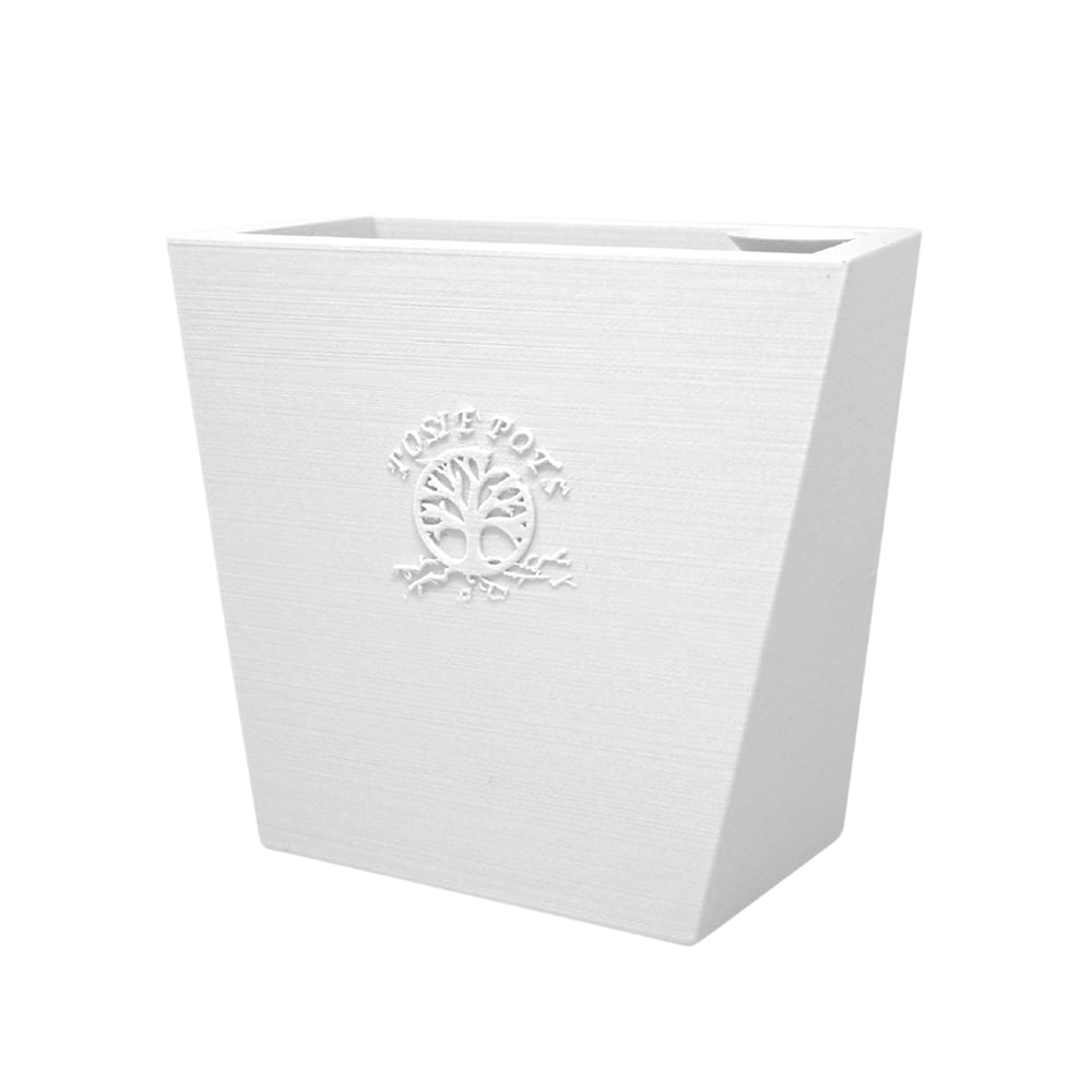 Posie Pot 5 inch, Medium, White, Twisted Square Self Watering Planter, 3D Printed