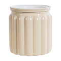 SLYNSHome Self Watering Planters Pot for Indoor Plants Automatic Watering Pots Decorations Transparent Flowers Pot for Home Office Table - Beige