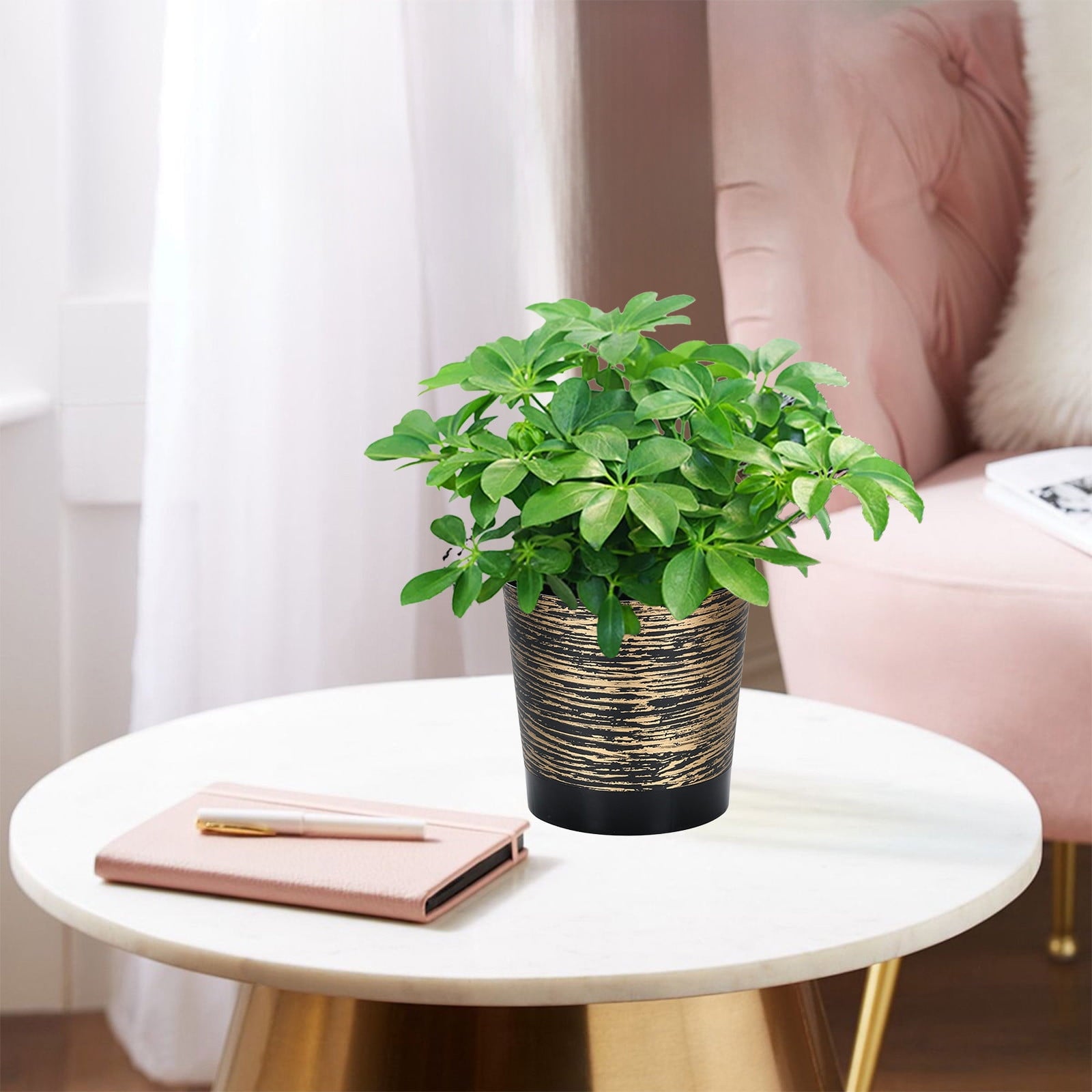Self Watering Flower Pot, Plastic Plant Pot with Automatic Watering System, Indoor Outdoor Rose Pot, Low Maintenance Planter for Gardening, Decorative Flower Pot for Home and Garden Decor