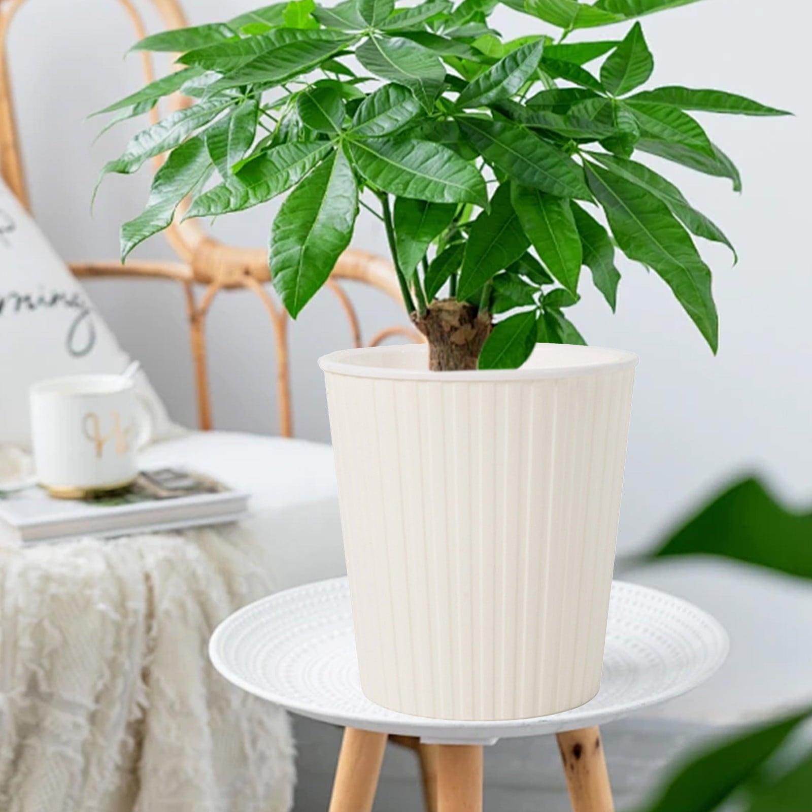 Self Watering Planter Self-Watering Planter Pot - 7"X6.5" Smart Circular Flowerpot with Water Reservoir, Auto Irrigation System for Indoor Herbs, Balcony Plants Auto Irrigation Pot