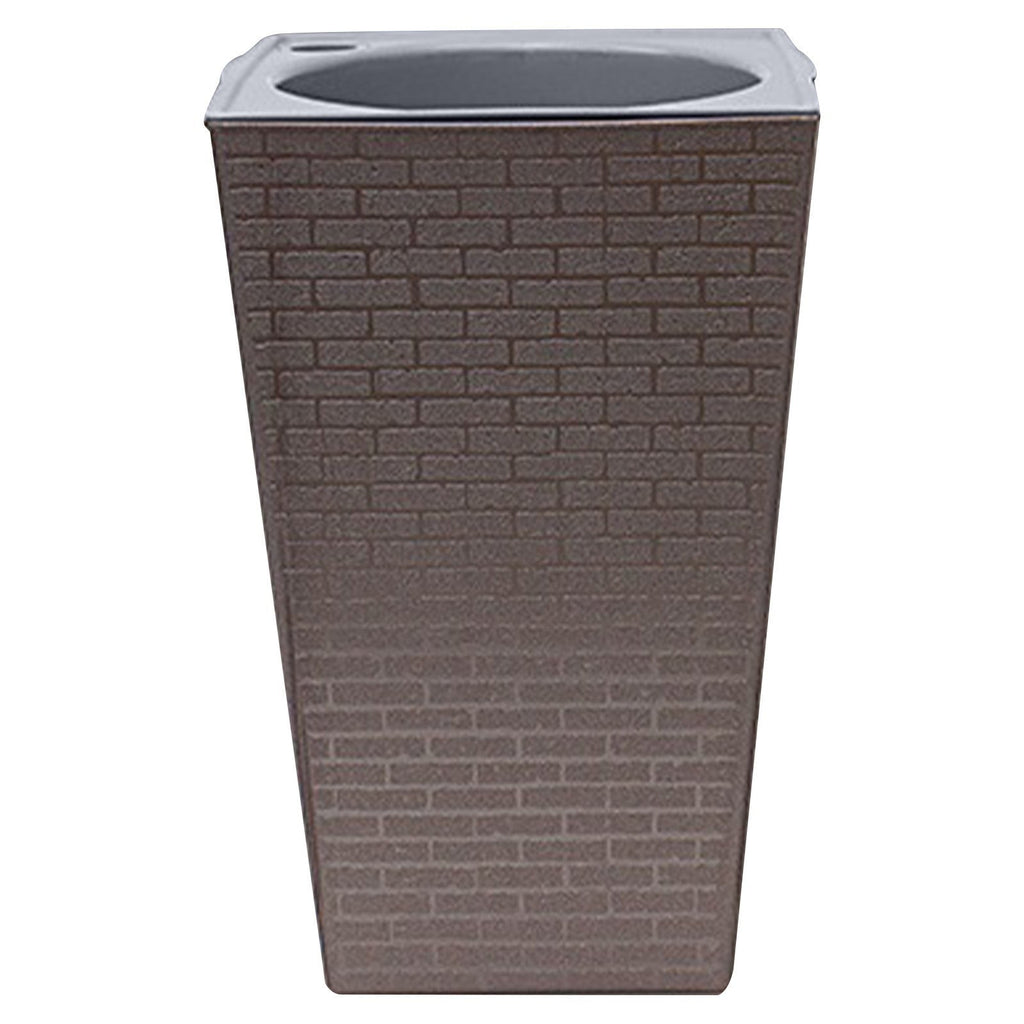 Staron Large Self Watering Planter with Drainage Holes, Modern Tall Pot for Indoor and Outdoor Plants, Brick Textured Decor for Home Office and Porch