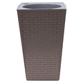 Staron Large Self Watering Planter with Drainage Holes, Modern Tall Pot for Indoor and Outdoor Plants, Brick Textured Decor for Home Office and Porch