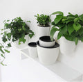 Sungmor Self Watering Wall Planter - Modern White & 3PC Pack & Large Size - Indoor Outdoor Vertical Flower Pot - Wall Mounted Window Hanging Pot - Water Storage Space Design Container