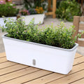 TTJ Self Watering Planter Rectangular Flower Pots Automatic Water Absorption Vegetable Planting Pots Indoor Outdoor Easy Care Two Function Plant Pot Seedling Box