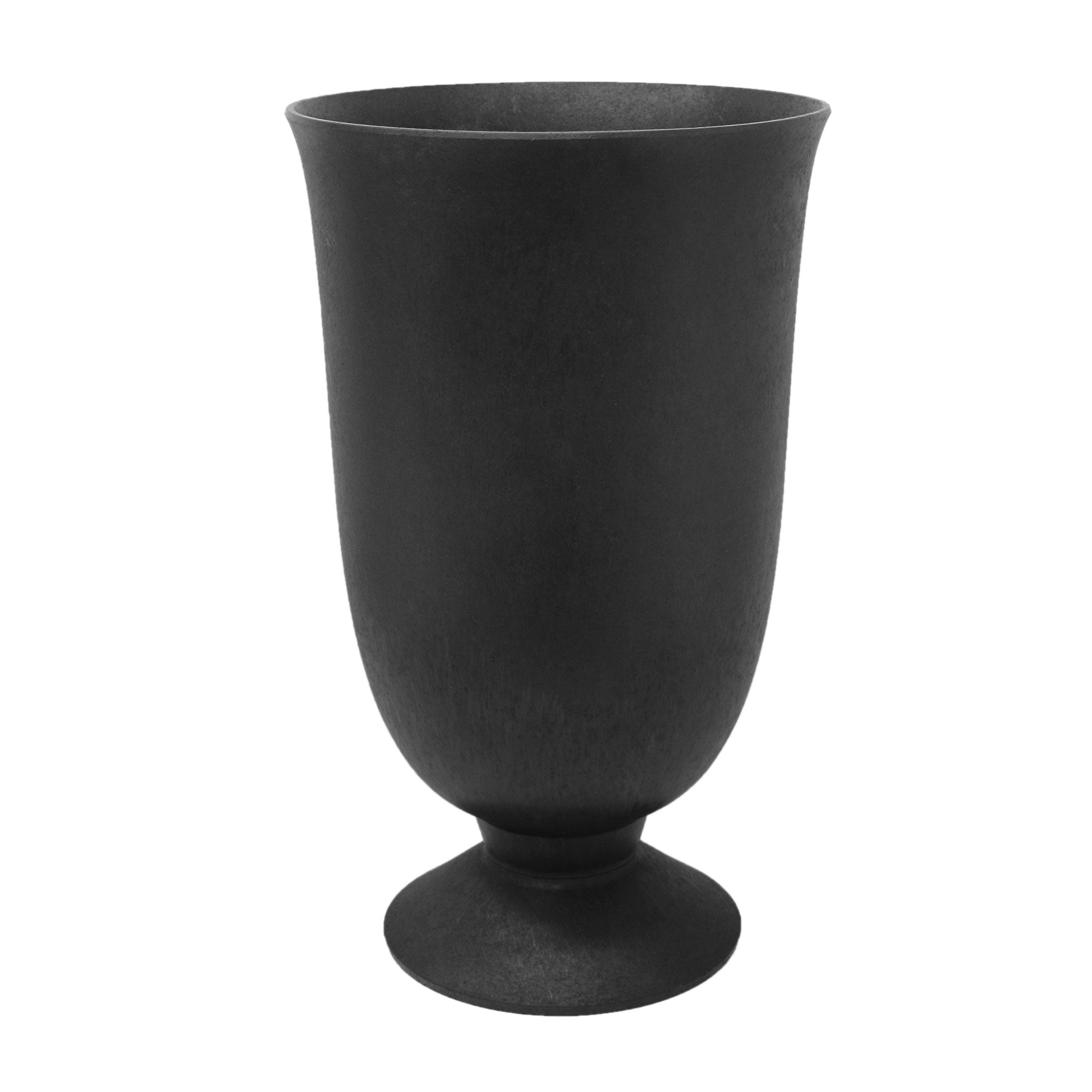 Tierra Verde Cadence Self Watering Urn Planter 14"W x 23"H, Black