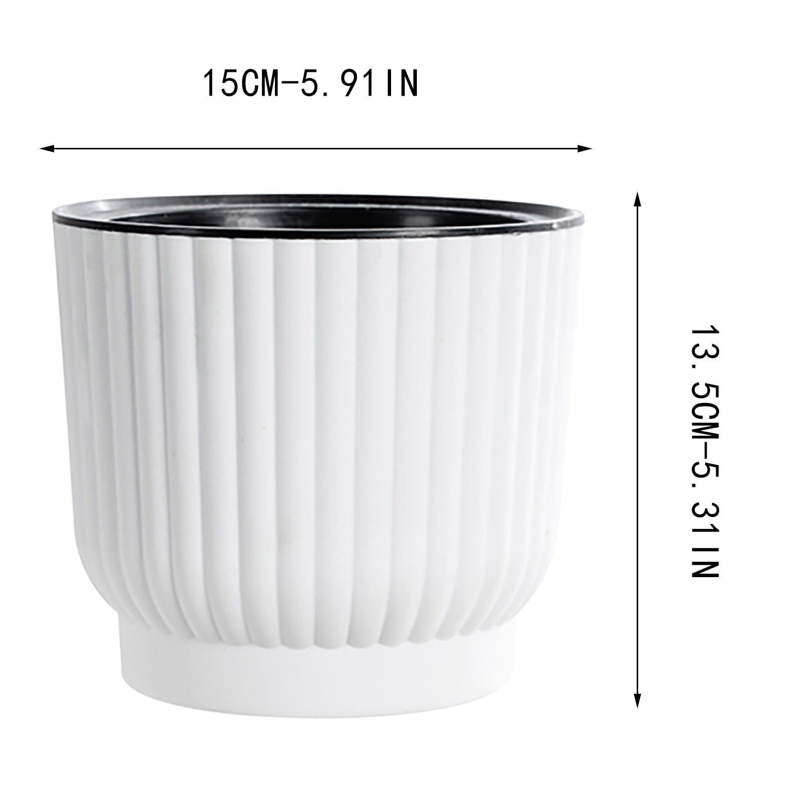 Todaioua Self-Watering Planter Pot with Vertical Pattern - 5.9 Inch Automatic Irrigation Flower Pot for Succulents, Roses, Office Desk Plants, Eco-Friendly Plant Container​​