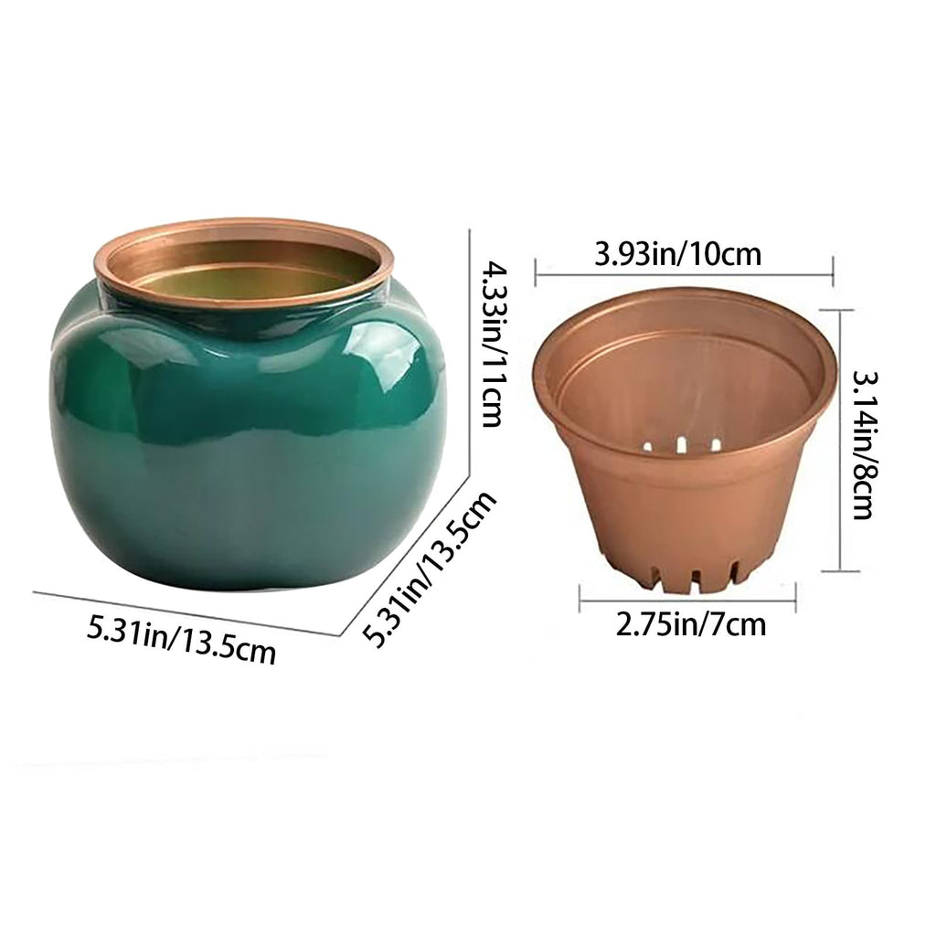WMGHA 5.3 Inch Self Watering Plastic Planter with Water Container, Modern Decorative Planter Flower Pot for House Plants, Herbs, Aloe, African Violets, Succulents