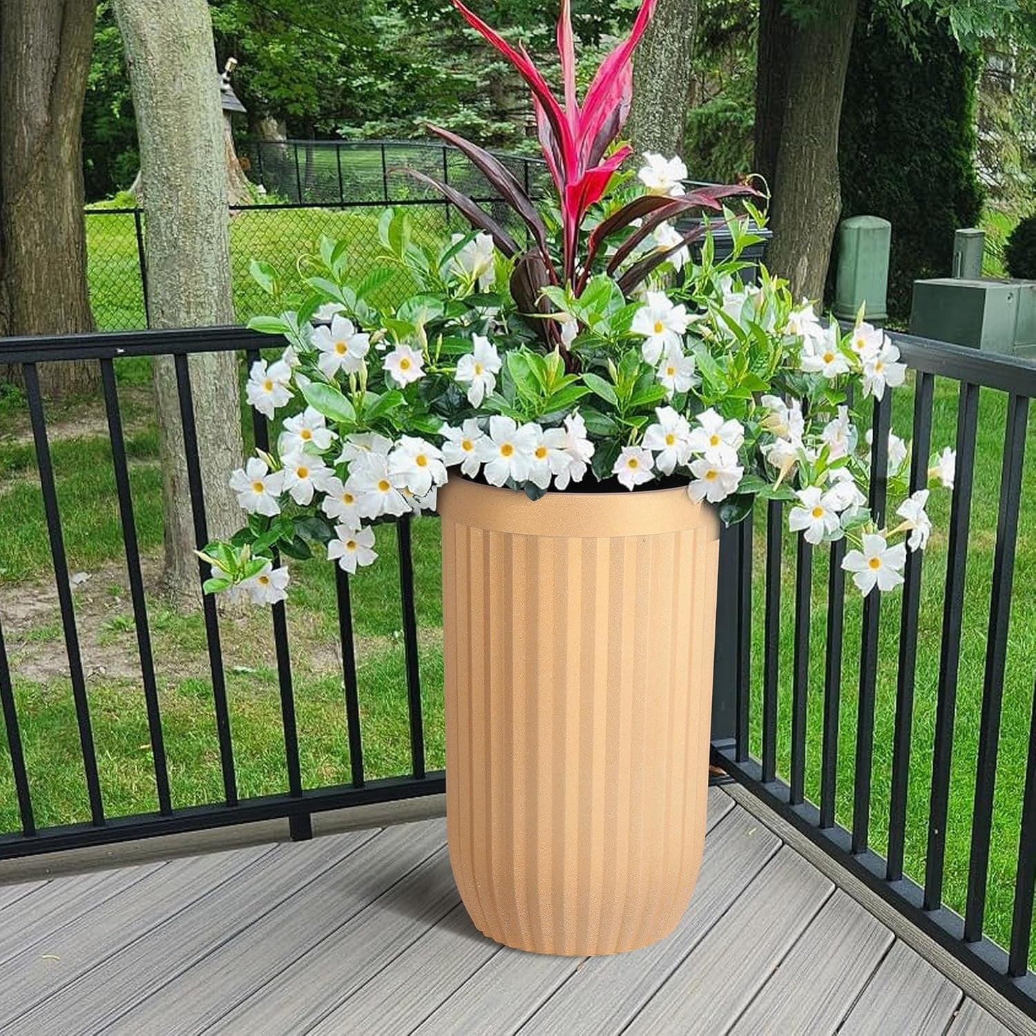 14.5"/23"/31" Tall Planter with a Water Level Monitor, Self Watering System and Wheels, Medium Flower Pots for Living Room, Bedroom Office, Patio, Porch, Garden