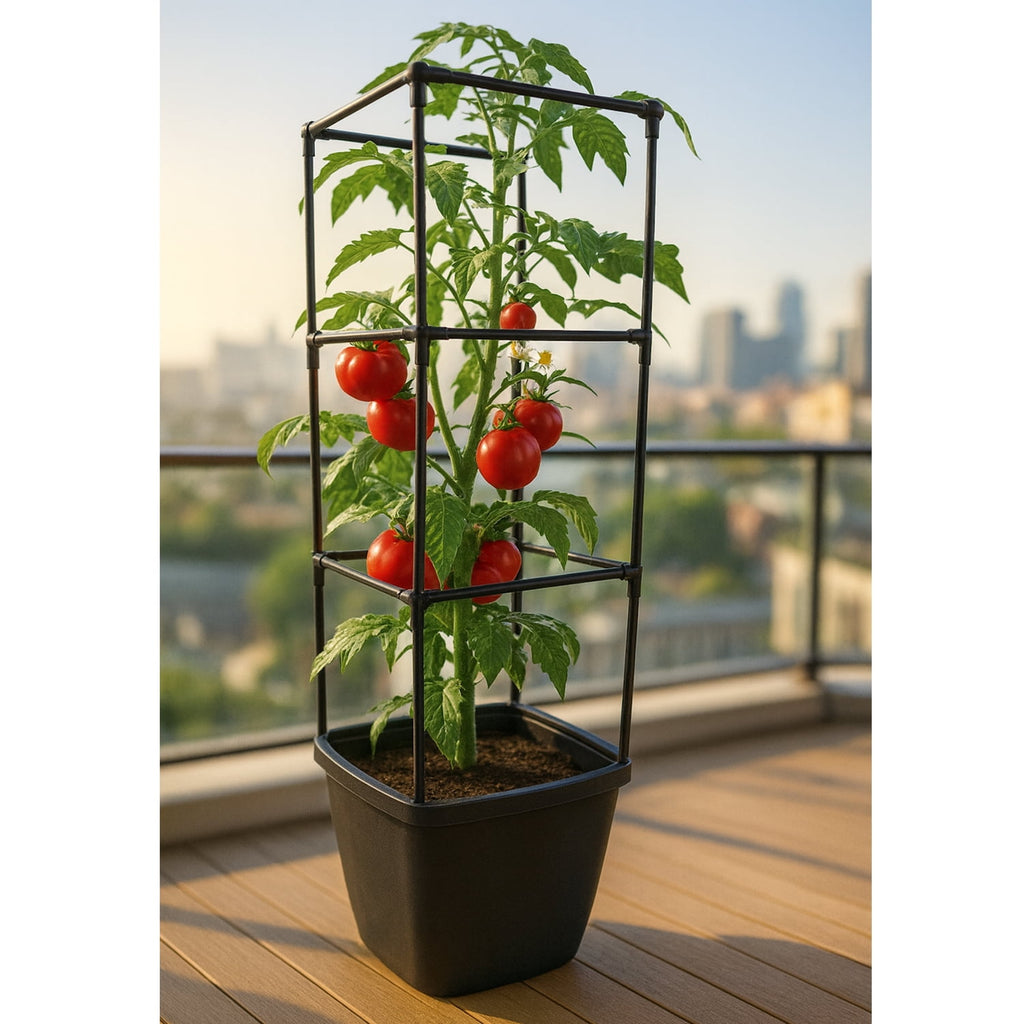 Harvest Bloom Garden Planter with Self-Watering System and Adjustable Trellis for Your Outdoor Balcony, Patio, or Backyard Garden by NuVue Products