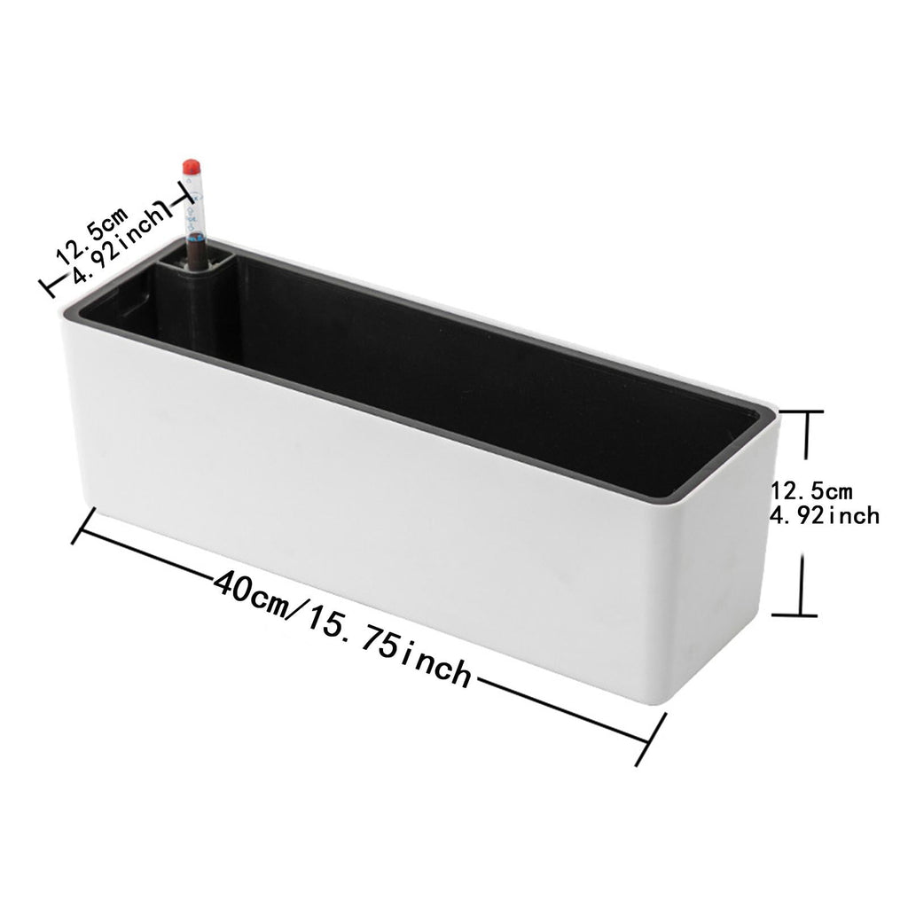 oshhni Rectangle Self Watering Planter Window Box for Indoor Plants Windowsill Home White