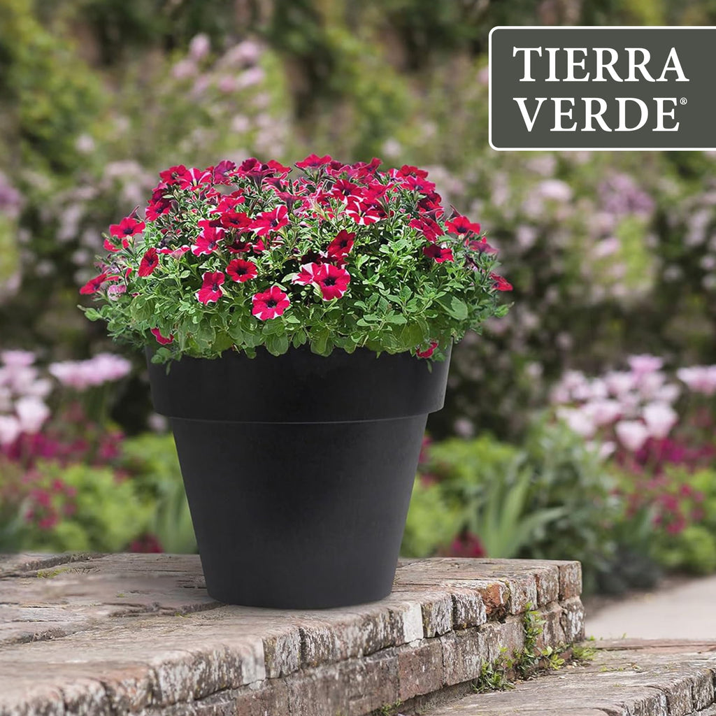 Tierra Verde Baritone Planter, Indoor Outdoor Self Watering Pot 18"W x 16"H