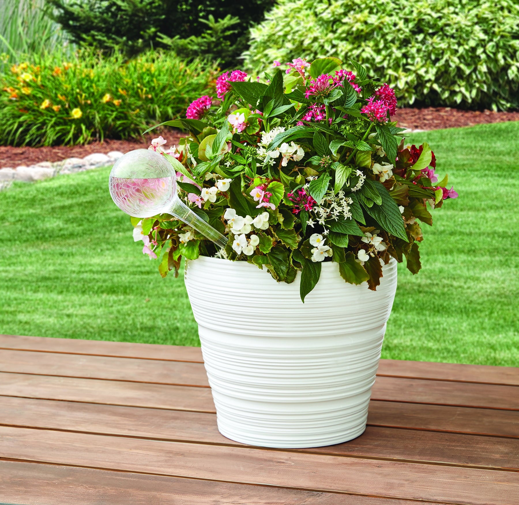 Mainstays 12 inch Round Plastic Self Watering Globe for Planters