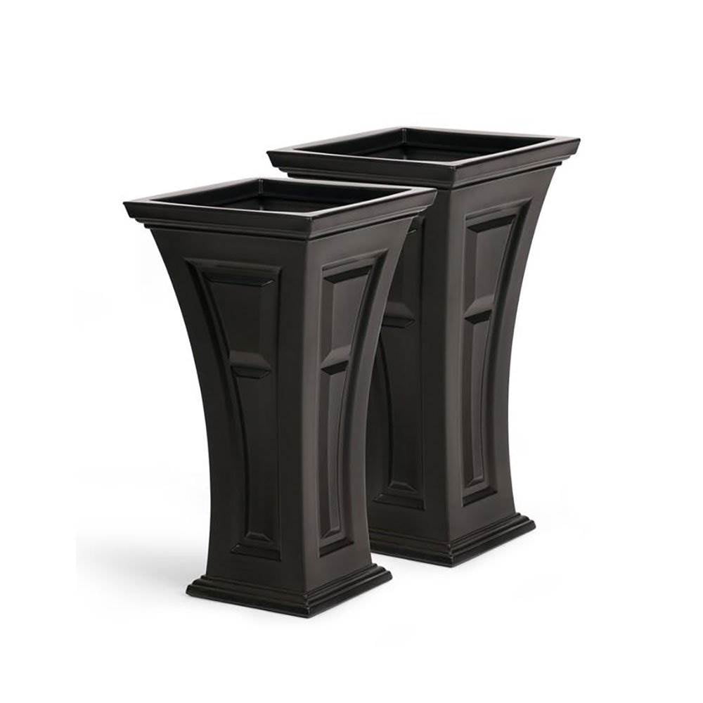 YIMBY Heritage Self Watering Tall Outdoor Garden Patio Planter Pot, (4 Pack)