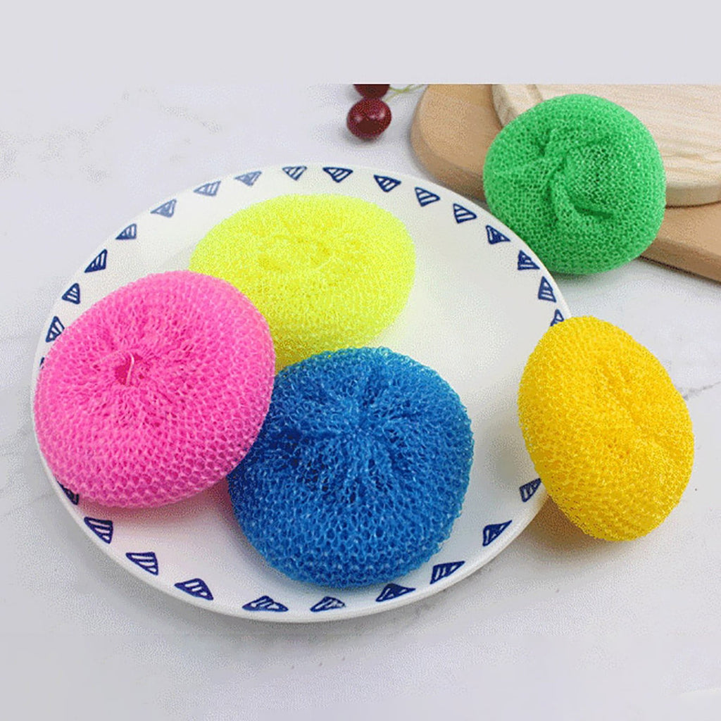 SWSUSN 24 PCS Plastic Dish Scrubbers for Dishes Plastic Pot Round Scrubber Scouring Pad Nylon Dish Scrubber, Mesh Scouring Dish Pads Non Scratch Scrubbers