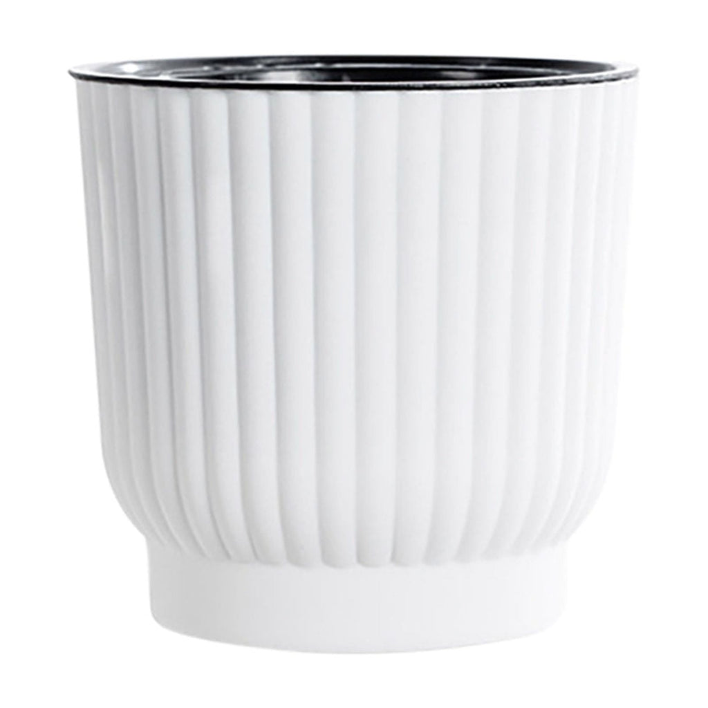 Todaioua Self-Watering Planter Pot with Vertical Pattern - 5.9 Inch Automatic Irrigation Flower Pot for Succulents, Roses, Office Desk Plants, Eco-Friendly Plant Container​​