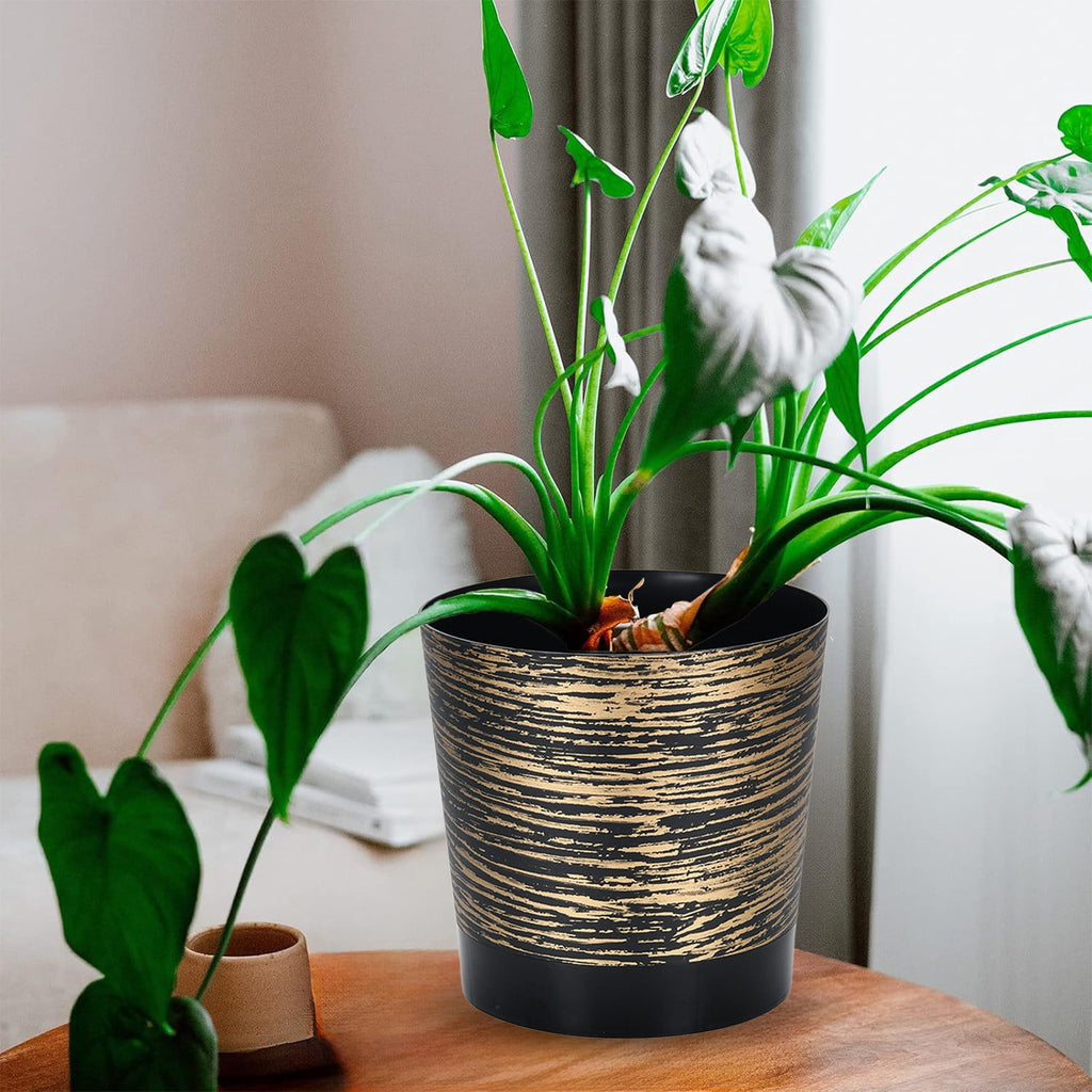 Self Watering Flower Pot, Plastic Plant Pot with Automatic Watering System, Indoor Outdoor Rose Pot, Low Maintenance Planter for Gardening, Decorative Flower Pot for Home and Garden Decor