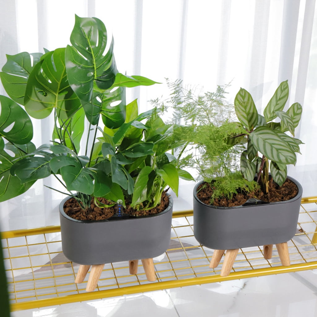Automatic Self-Watering Planter with Water Level Indicator Flower Pot Bracket