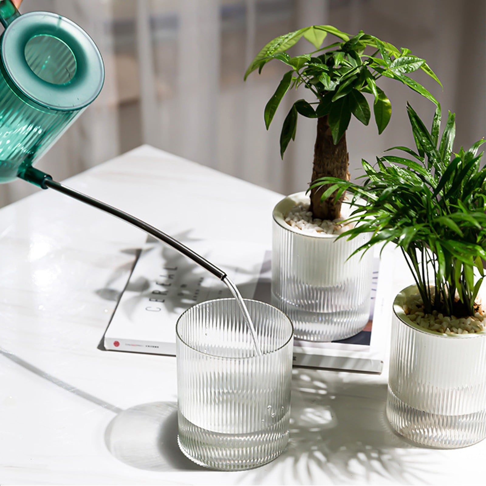 HANXIULIN Self Watering Planter African Violet Pots Clear Plastic Automatic Watering Planter Flower Pot Square Plant Pot for All House Plants Succulents Herb 4Inch