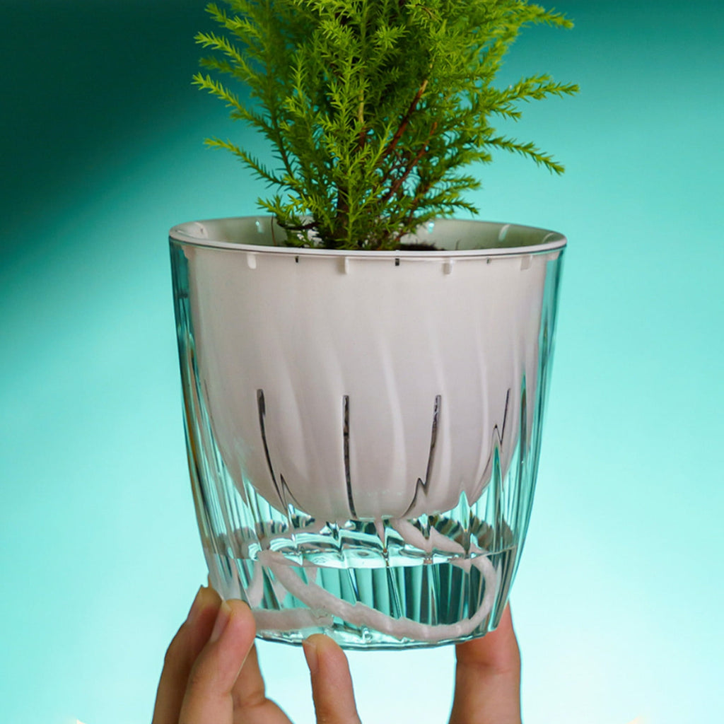 HomeKingdee Plant Propagation Station, self Watering pots for Indoor Plants, Plastic Flower Plant Pot with Inner Pot, Self Watering Planter for Home Kitchen Countertop Decor