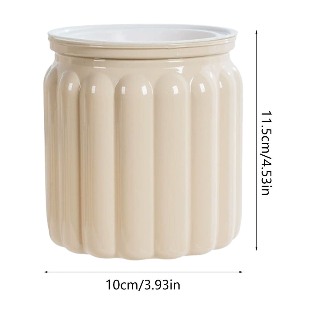 SLYNSHome Self Watering Planters Pot for Indoor Plants Automatic Watering Pots Decorations Transparent Flowers Pot for Home Office Table - Beige