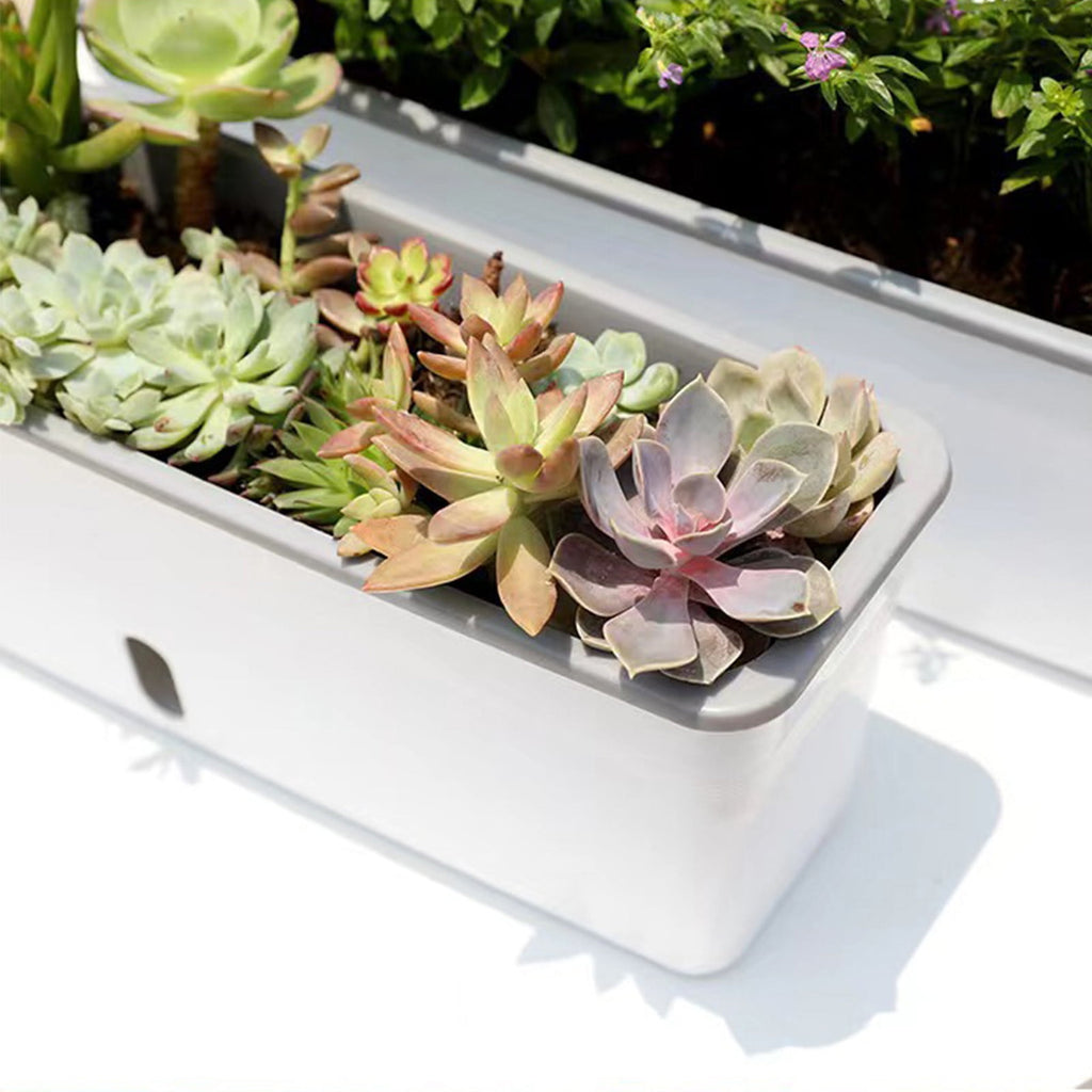 YYUZH Self-Watering Rectangular Planter with Automatic Water Absorption for Flowers and Vegetables - Indoor and Outdoor Gardening Pot with Ventilation Holes