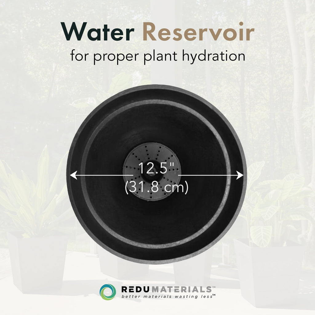 Tierra Verde 2 Pack Aria Self Watering Tall Planter, 12.5"W x 20"H, Black