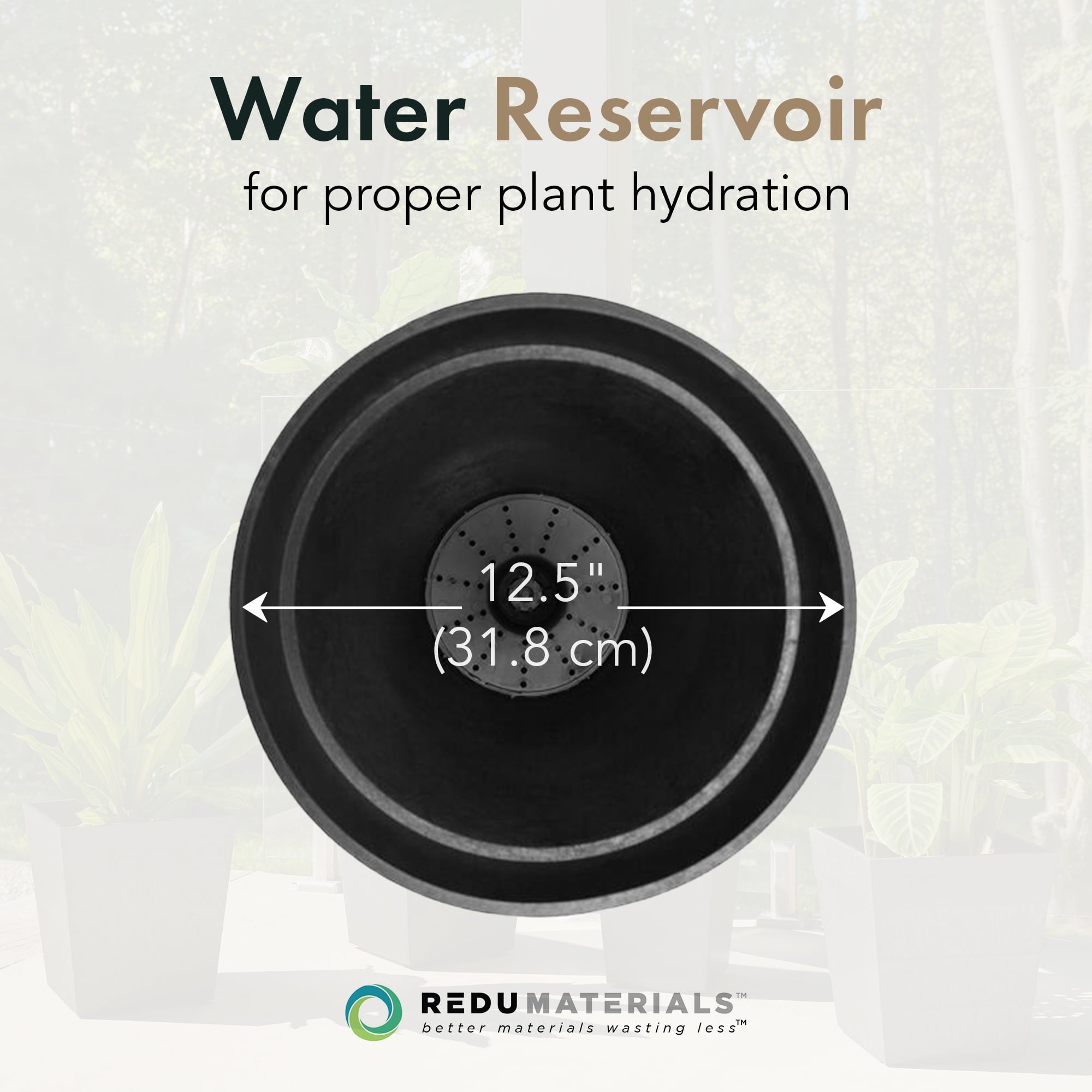 Tierra Verde 2 Pack Aria Self Watering Tall Planter, 12.5"W x 20"H, Black