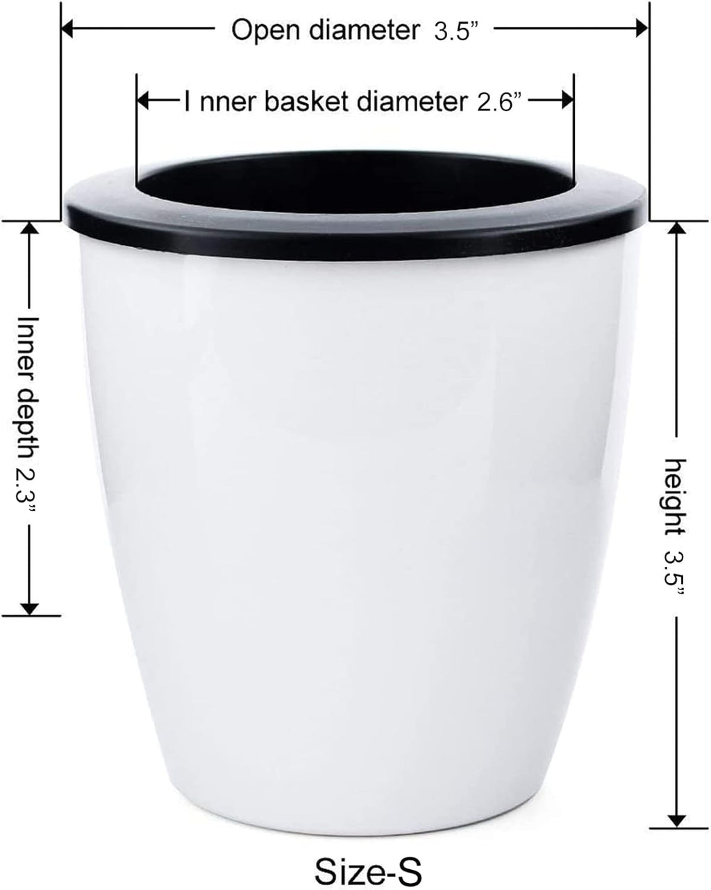 3.5“ Self Watering Planter White Flower Pot, 3 Pcs Small Planter Pot, Mini Plant Pot, for All Plants, Herbs, African Violets, Succulents, Flowers Or Start Plants, White, 3 inch