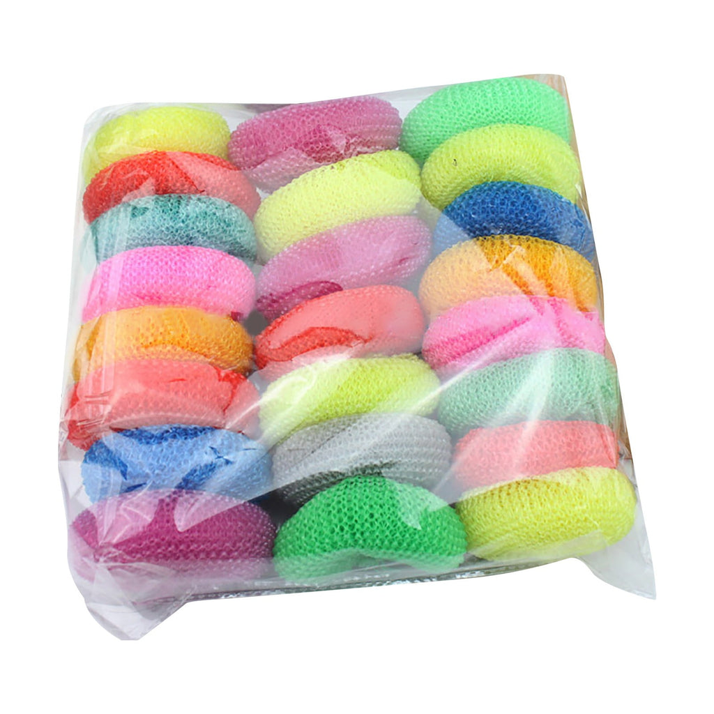 SWSUSN 24 PCS Plastic Dish Scrubbers for Dishes Plastic Pot Round Scrubber Scouring Pad Nylon Dish Scrubber, Mesh Scouring Dish Pads Non Scratch Scrubbers