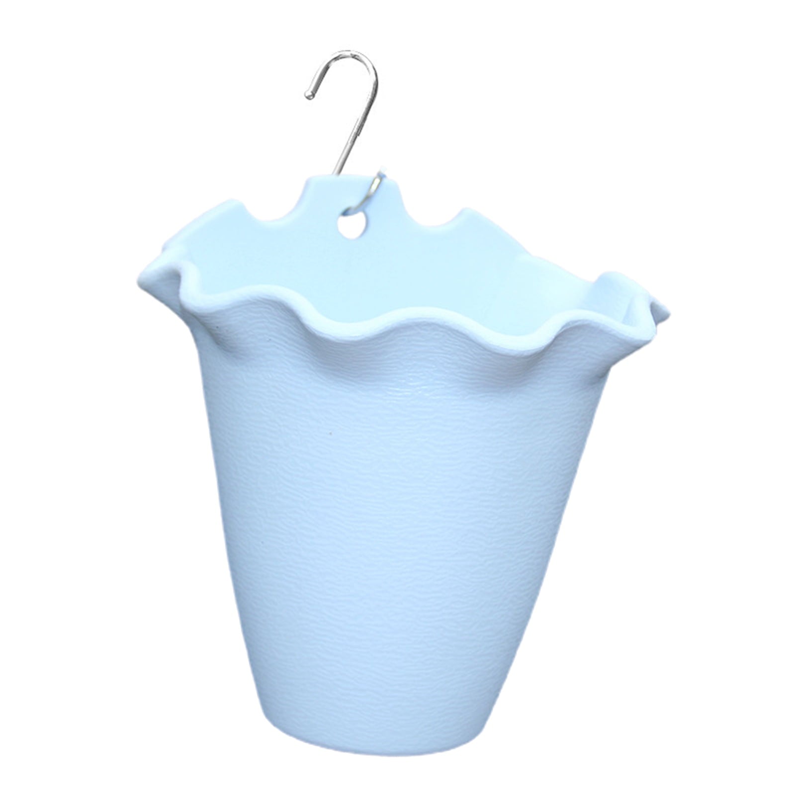 Travelwant Self Watering Hanging Planter, Dua-pots Lazy Flower Pot, White Plastic Wall Hanging Planter Pot with Hooks for Garden Fence, Porch, Wall