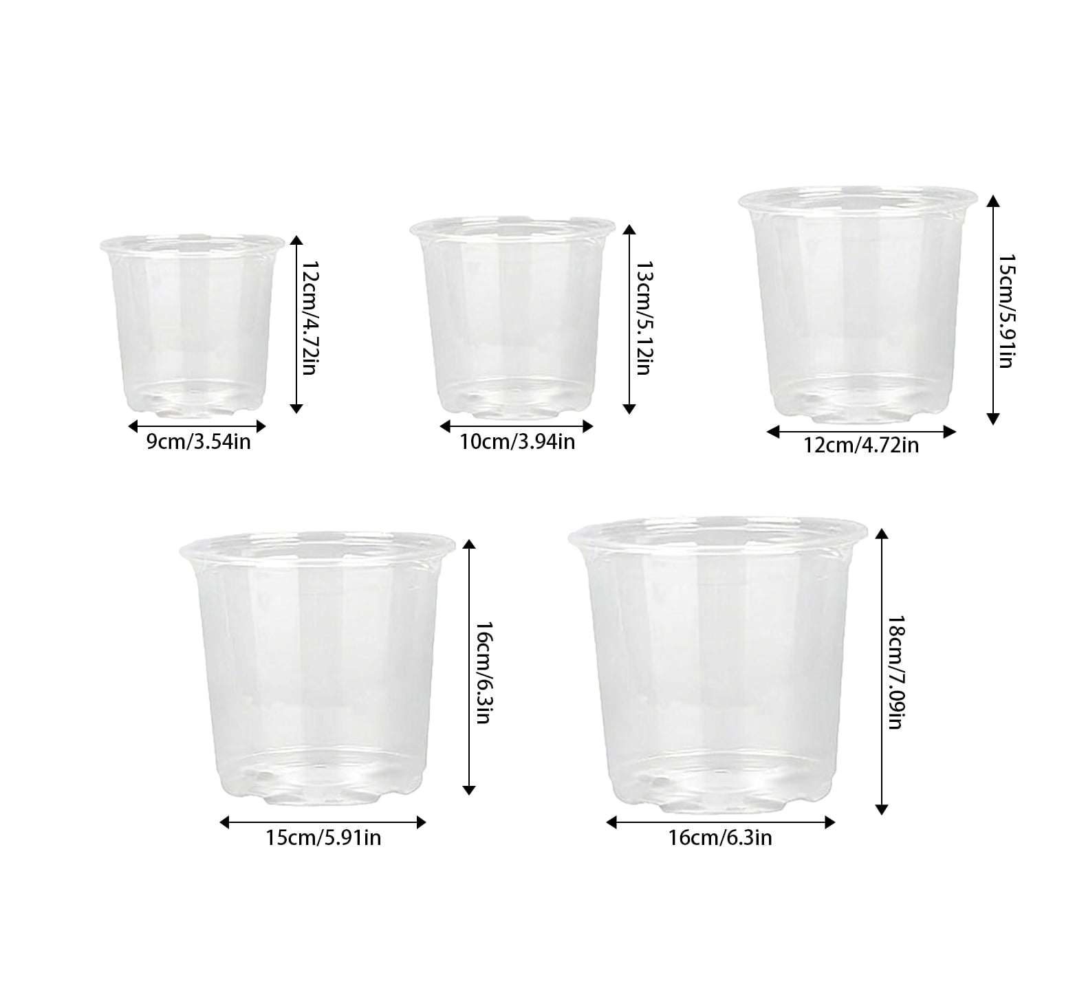 25* Self-Watering Planters, 3/4/5/6/7 Inch Sizes (5 Each), Plant Pots For Indoor Outdoor Gardening, Automatic Water Absorption Containers For Flowers Succulents Herbs