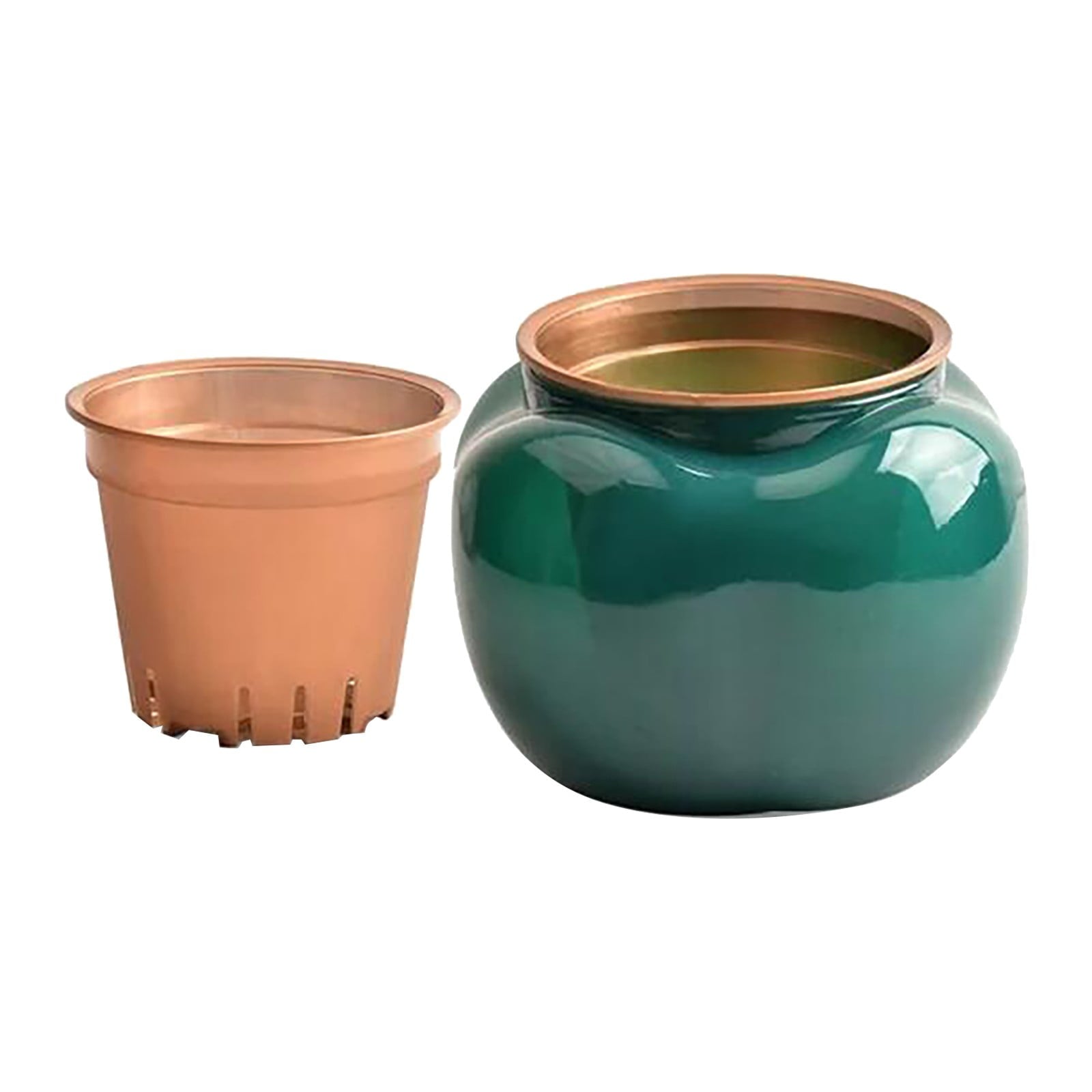 WMGHA 5.3 Inch Self Watering Plastic Planter with Water Container, Modern Decorative Planter Flower Pot for House Plants, Herbs, Aloe, African Violets, Succulents