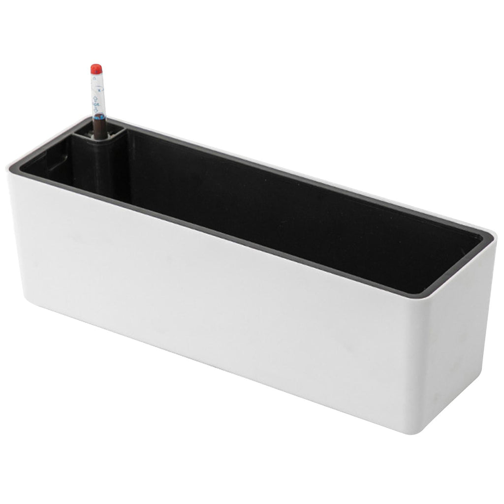oshhni Rectangle Self Watering Planter Window Box for Indoor Plants Windowsill Home White
