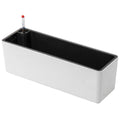 oshhni Rectangle Self Watering Planter Window Box for Indoor Plants Windowsill Home White